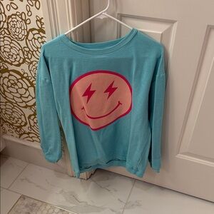 Katydid Blue Smiley Face Sweatshirt